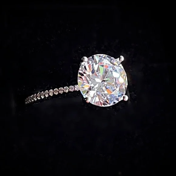 3Ct Zircon Sterling Silver Ring! VIDEO AVAILABLE!